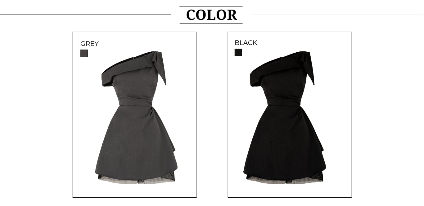 Đầm dạo phố cotton ngắn phối lưới cotton xược ý cổ xéo dáng A xòe DAD44A