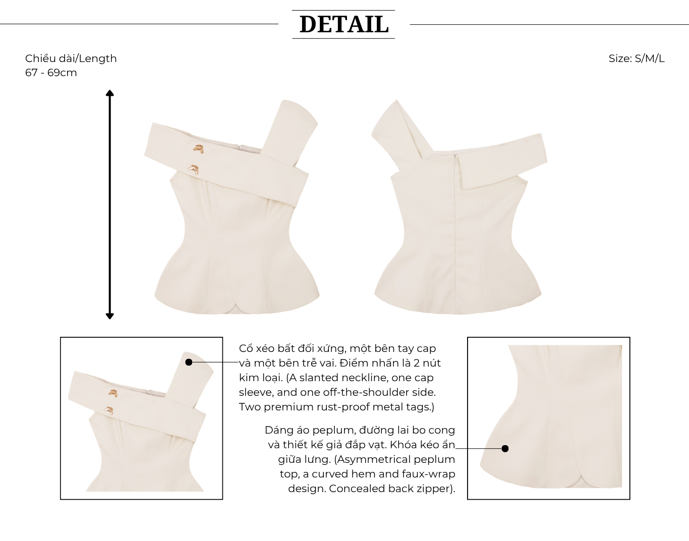 Áo Kiểu Tiệc Cotton Trễ Vai - AAG06T