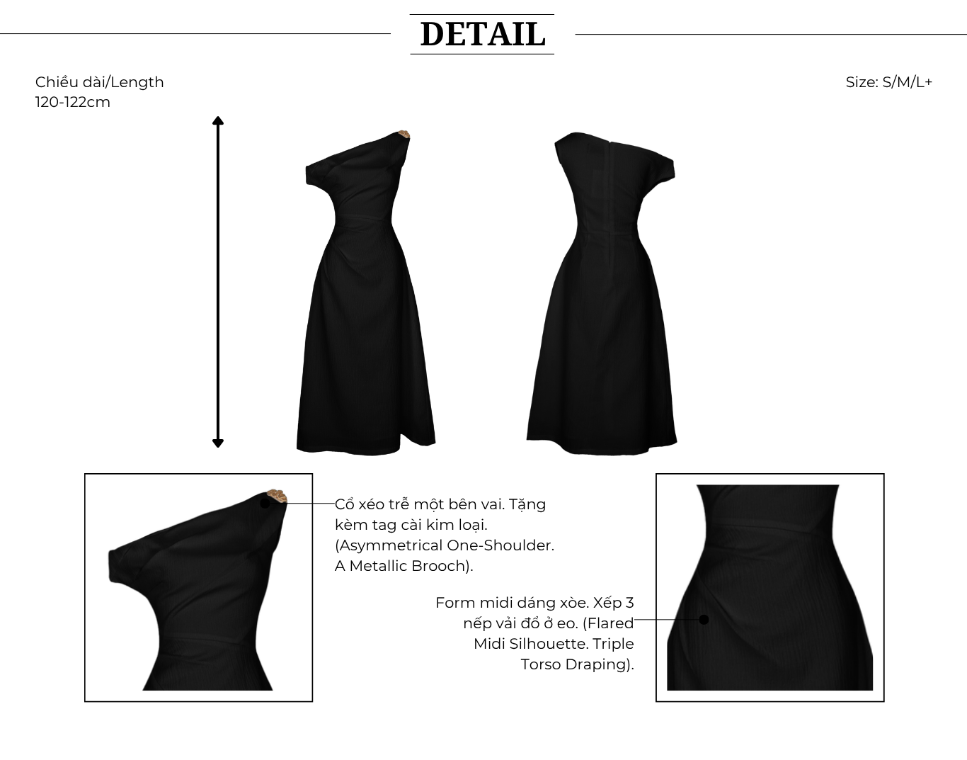 Đầm Xòe Tiệc Cotton Dài Cổ Xéo - DAH02B