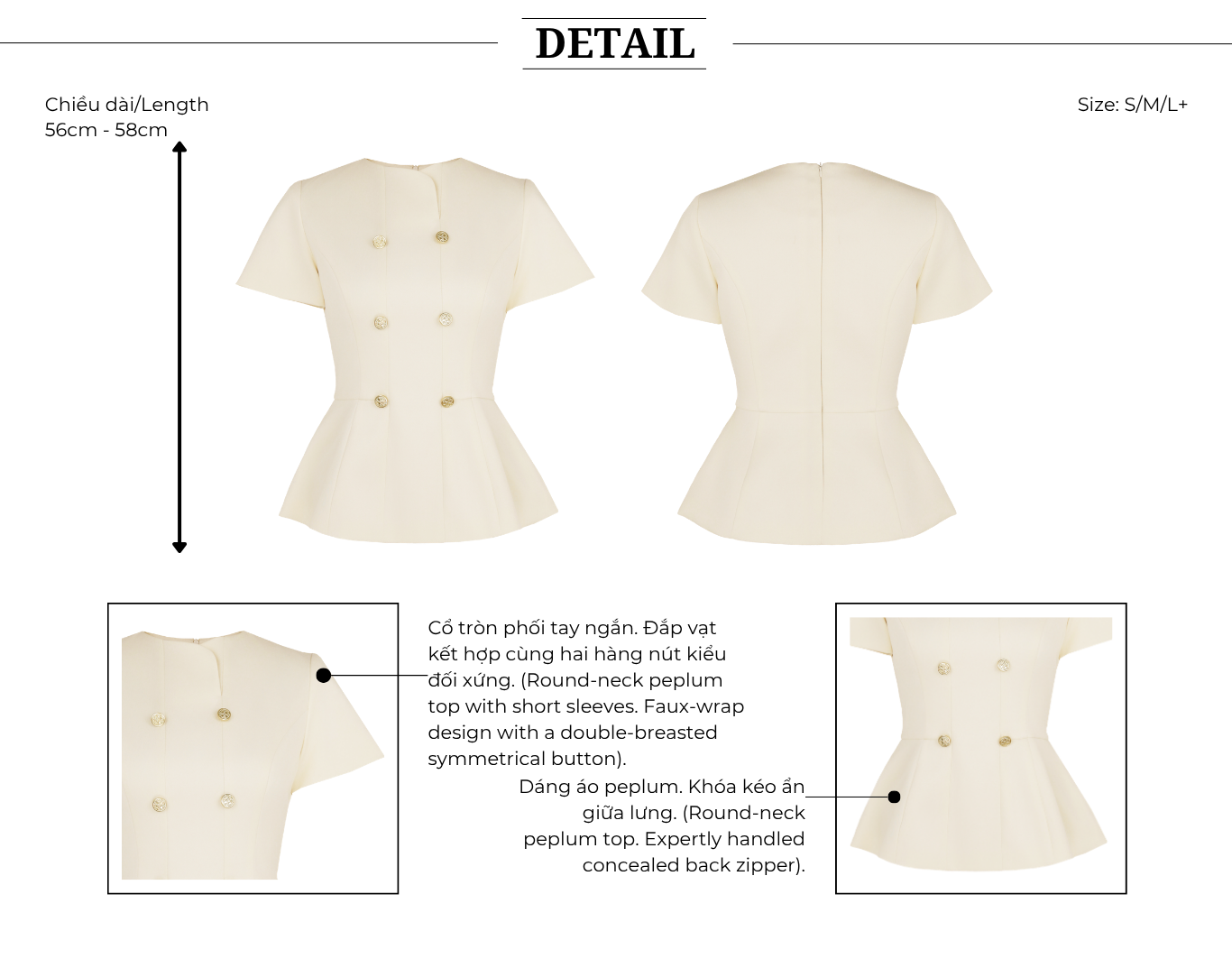 Áo Kiểu Công Sở Cotton Cổ Tròn - AAG25B