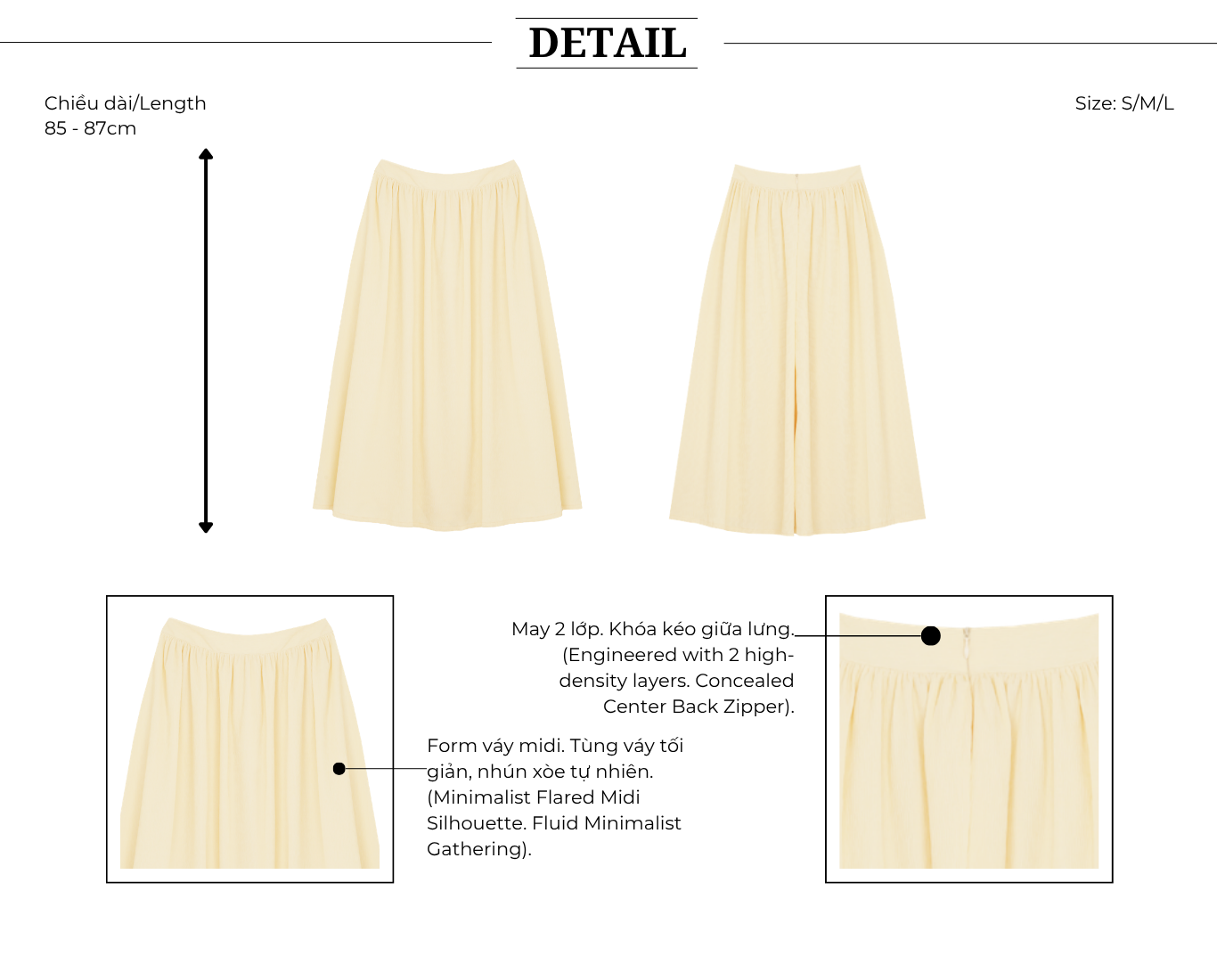 Chân Váy Xòe Dạo Phố Cotton Dài - VAH42B