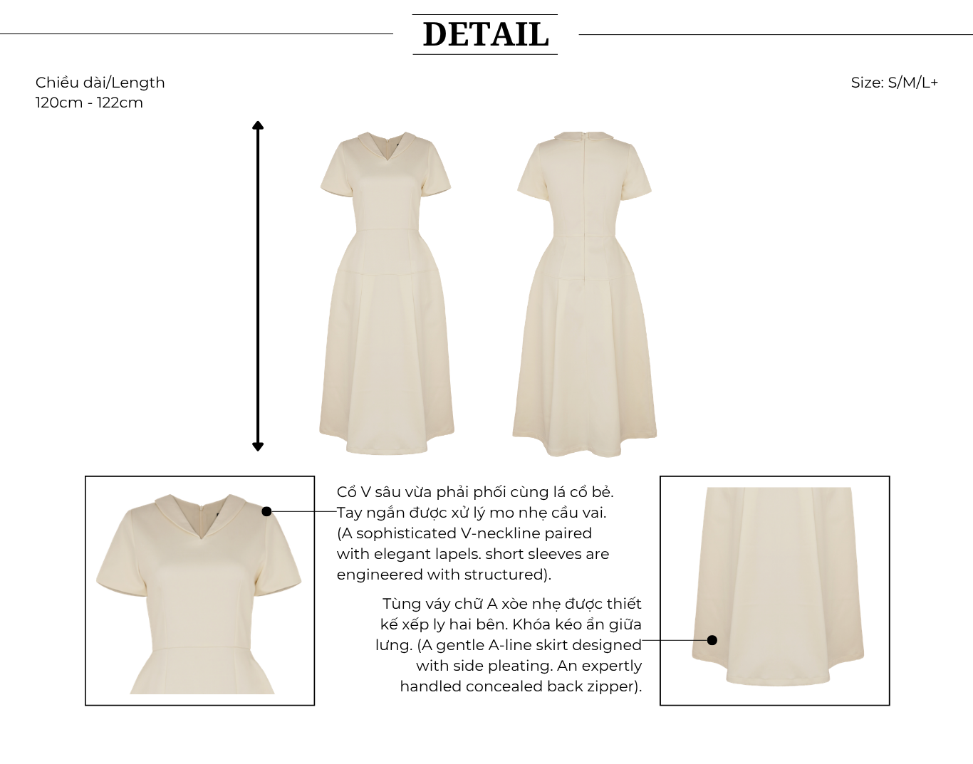 Đầm Công Sở Cotton Dài Xoè Cổ V - DAG22T