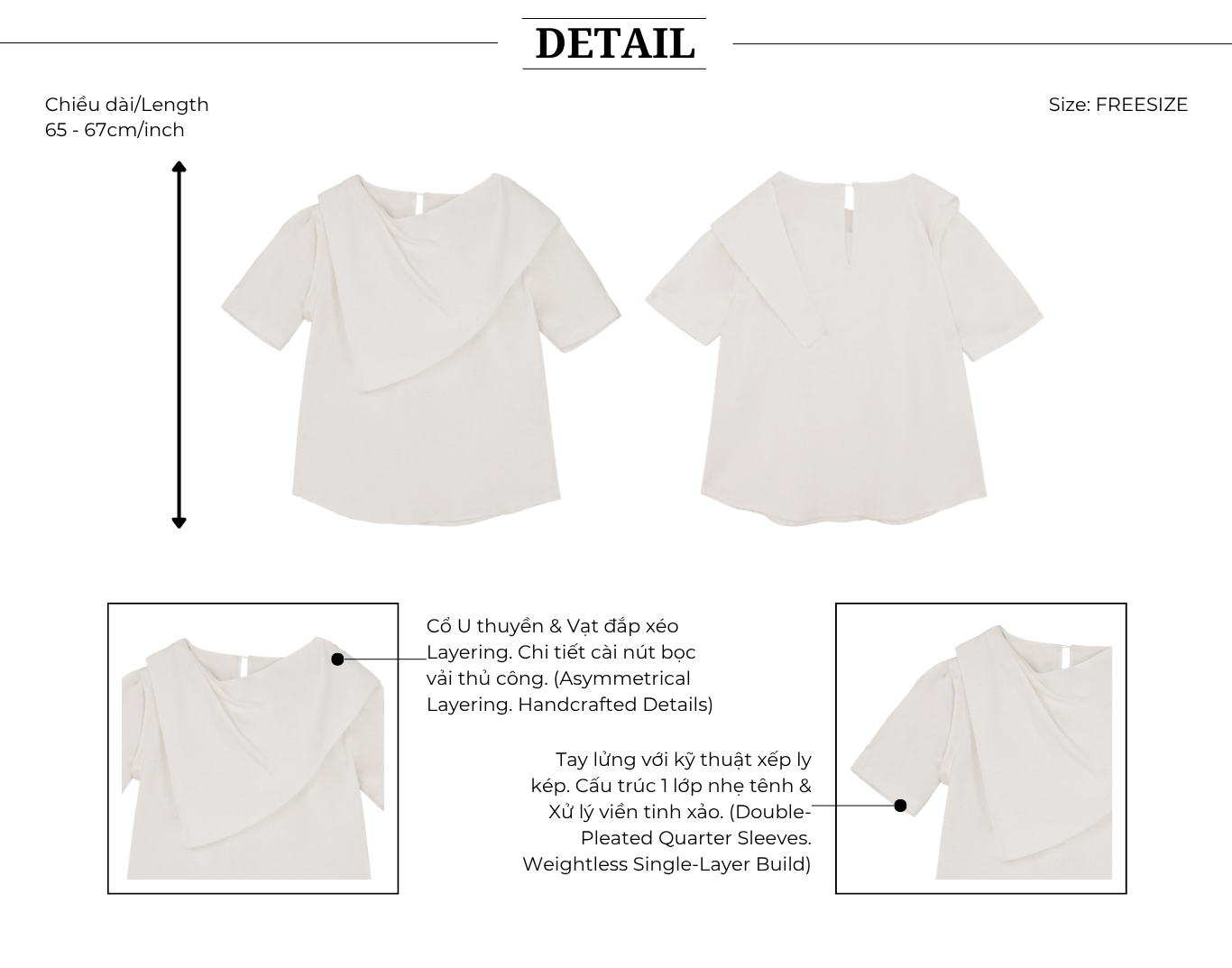 Áo kiểu công sở cotton tay lửng AAE21T