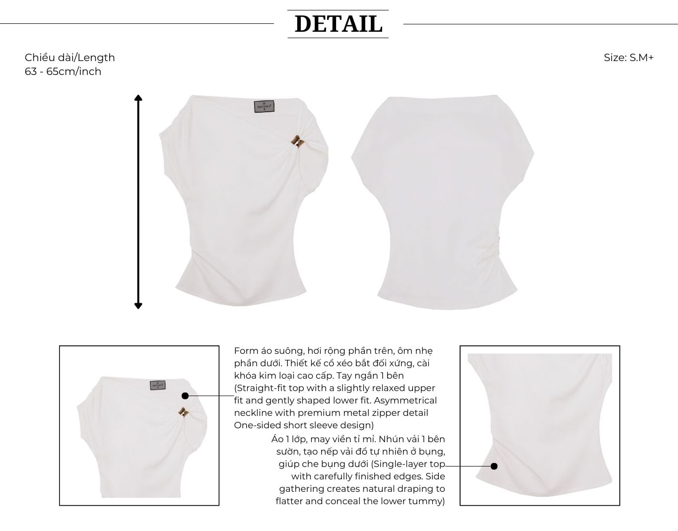 Áo dạo phố thun tay ngắn cổ xéo AAB42A - Thiết kế