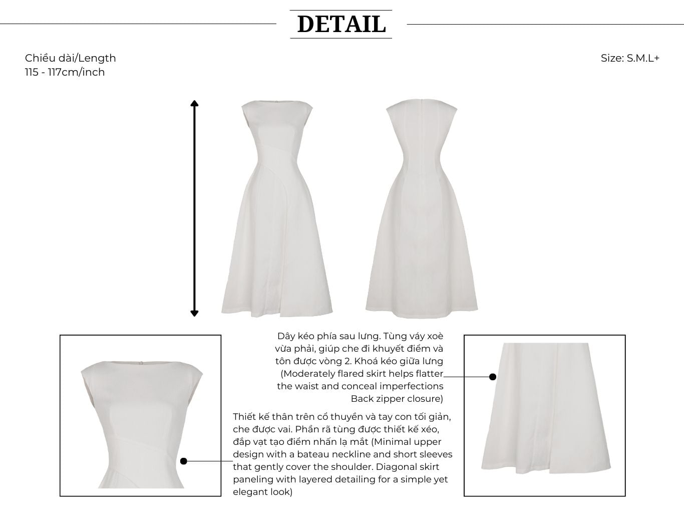 Đầm xòe tiệc cotton dài xốp dập DAB02A - Thiết kế