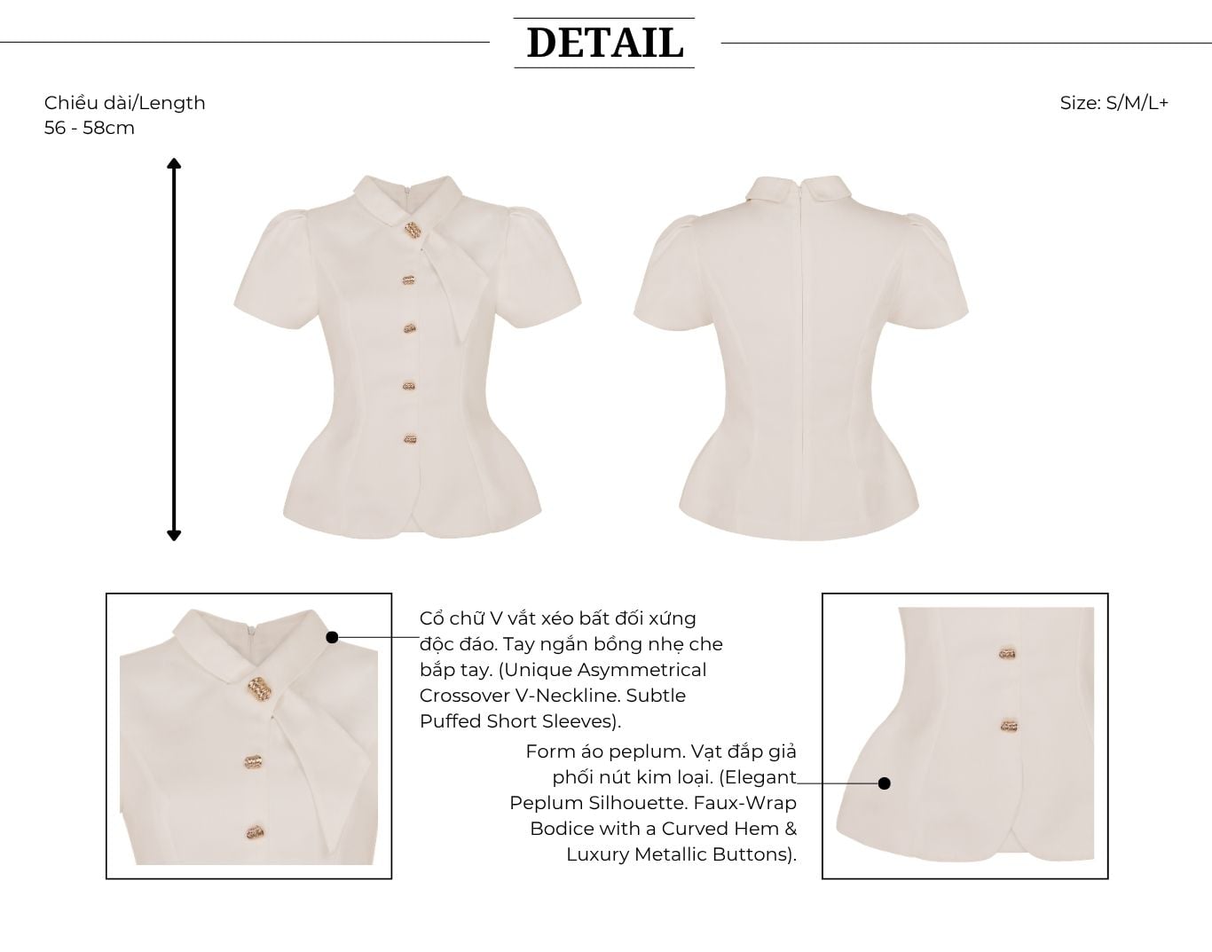Áo Kiểu Công Sở Cotton Cổ V - AAK25T