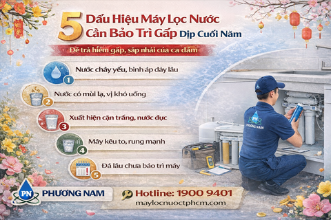5 Dấu Hiệu Máy Lọc Nước Cần Bảo Trì Gấp Dịp Cuối Năm – Đừng Đợi Đến Tết Mới Xử Lý