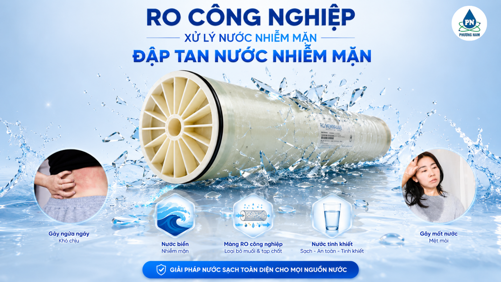 Màng RO Công Nghiệp Xử Lý Nước Nhiễm Mặn - Phương Nam Water