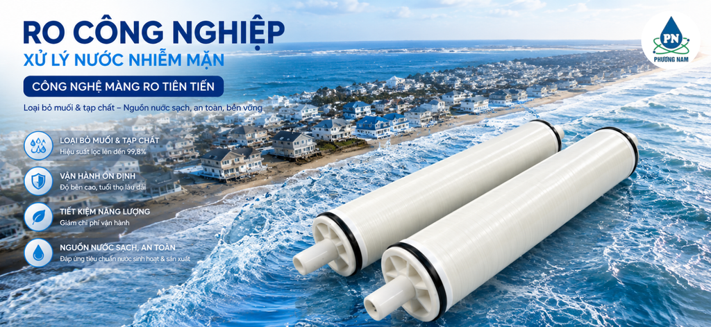 Màng RO Công Nghiệp Xử Lý Nước Nhiễm Mặn - Phương Nam Water  1