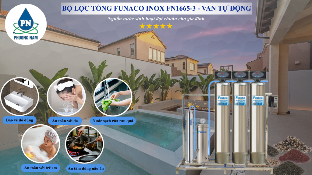 Funaco Inox FN1665-3 - Van Tự Động - Phương Nam Water