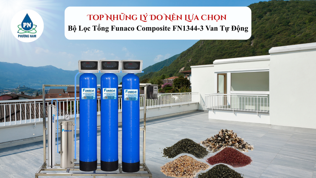 Bộ Lọc Tổng Funaco Composite FN1344-3 Van Tự Động - Phương Nam Water 1