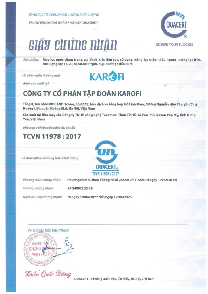 GIẤY CHỨNG NHẬN ĐẠI LÝ - PHƯƠNG NAM WATER