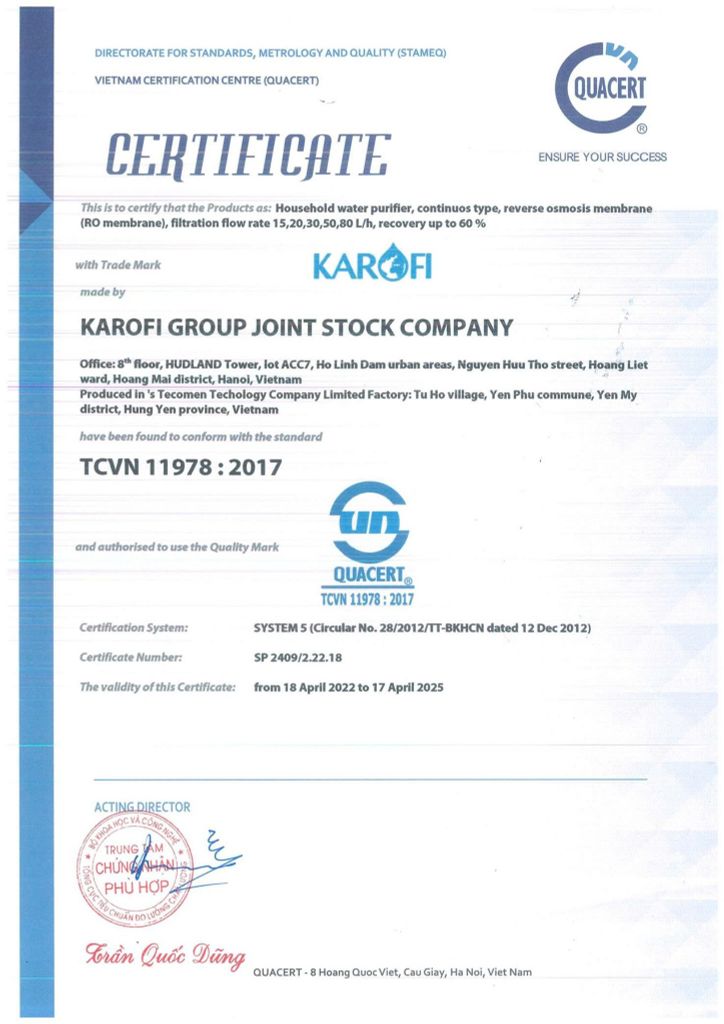 GIẤY CHỨNG NHẬN ĐẠI LÝ - PHƯƠNG NAM WATER