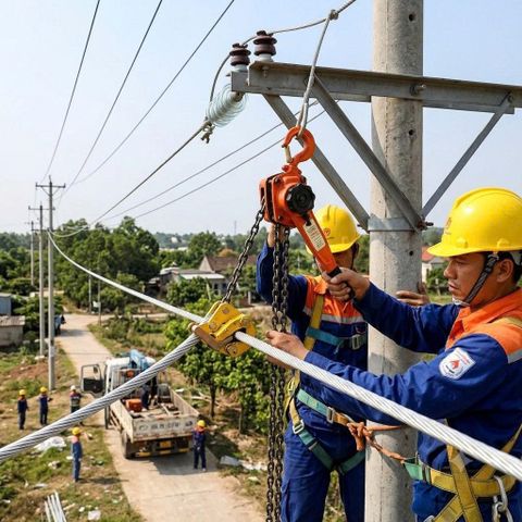 Kỹ thuật căng dây lấy độ võng tiêu chuẩn cho đường dây hạ thế và trung thế