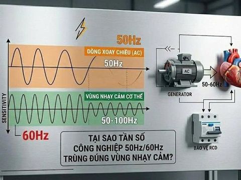 Tại sao tần số dòng điện công nghiệp 50Hz/60Hz lại trùng đúng vùng nhạy cảm nhất của cơ thể?