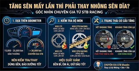 Tăng Sên Mấy Lần Thì Phải Thay Nhông Sên Dĩa? Góc Nhìn Chuyên Gia Từ STB Racing