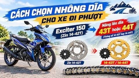 Dấu Hiệu Nhận Biết Nhông Sên Dĩa Bị Mòn Và Cách Chọn Thông Số Dĩa (T) Chuẩn Cho Xe Đi Phượt