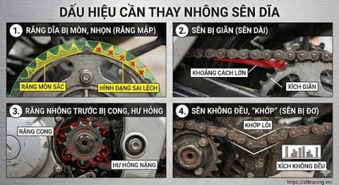 Dấu Hiệu Nhận Biết Bộ Nhông Sên Dĩa Cần Thay Thế Ngay