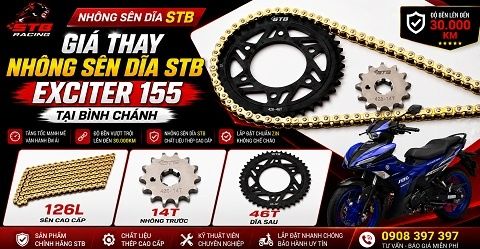 Giá Thay Nhông Sên Dĩa STB Exciter 155 Tại Bình Chánh
