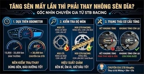 Tăng Sên Mấy Lần Thì Phải Thay Nhông Sên Dĩa? Góc Nhìn Chuyên Gia Từ STB Racing
