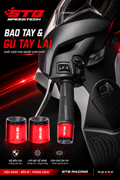 combo bao tay và gù tay lái cnc stb racing chính hãng v2