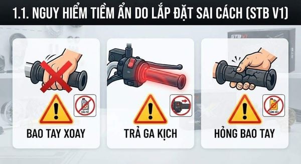 tác hại khi lắp đặt bao tay xe máy sai cách