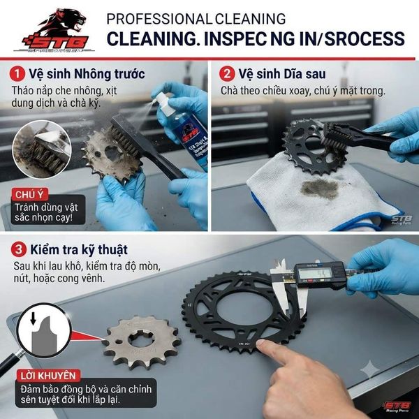 hướng dẫn vệ sinh nhông dĩa stb