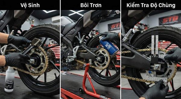 vệ sinh nhông sên dĩa stb