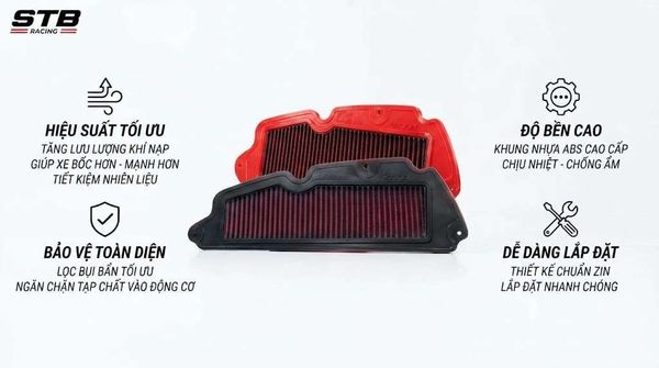 lọc gió stb racing tối ưu nạp xả