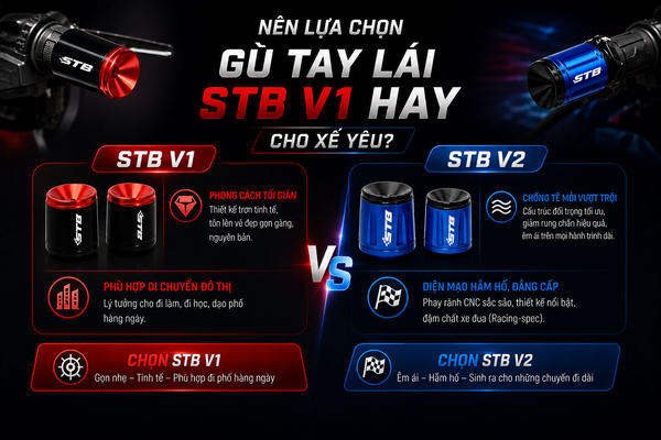 nên chọn gù tay lái stb v1 hay v2