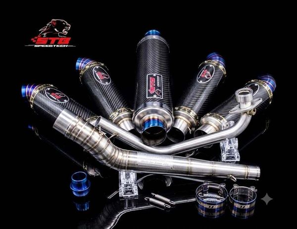 Cổ pô và lon pô stb tạo thành hệ thống ống xả hoàn hảo