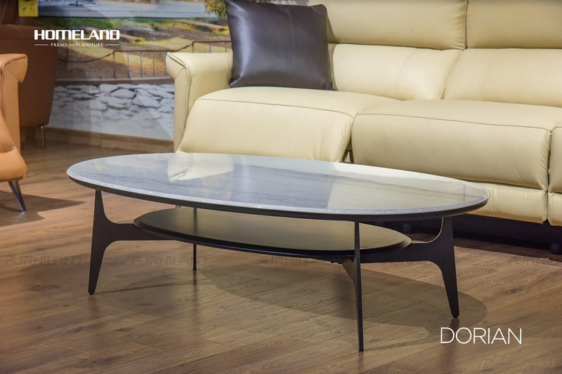 Bàn trà DORIAN - Bàn trà mặt đá - bàn trà Oval