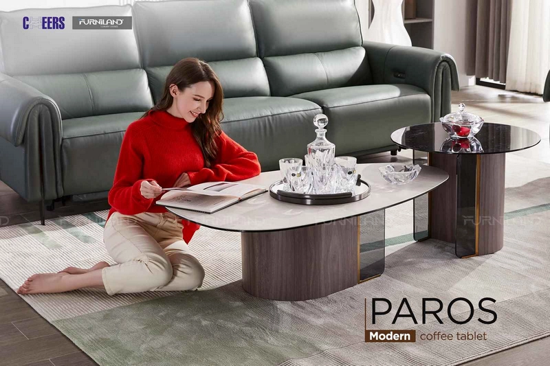 Bàn trà mặt đá Paros