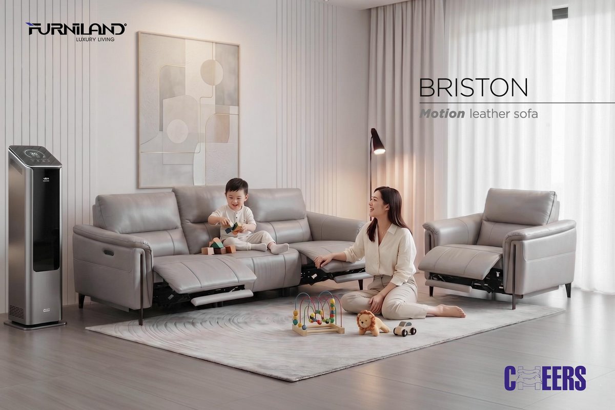 Sofa nhập khẩu Briston băng 4 - Sofa chỉnh điện Cheers