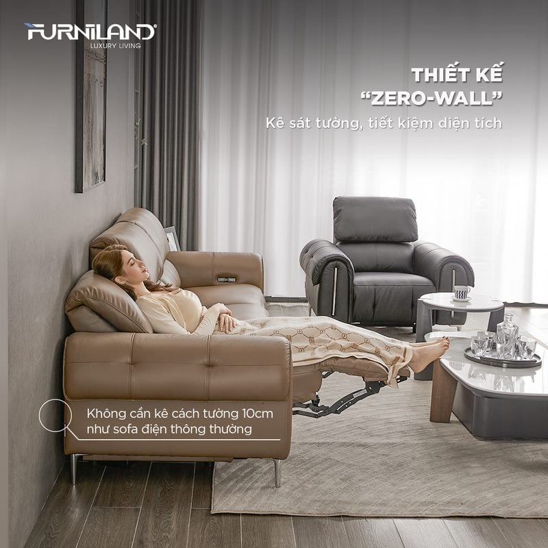 Sofa Milano Cheers – Sofa Da Bò Thật Chỉnh Điện Zero Wall