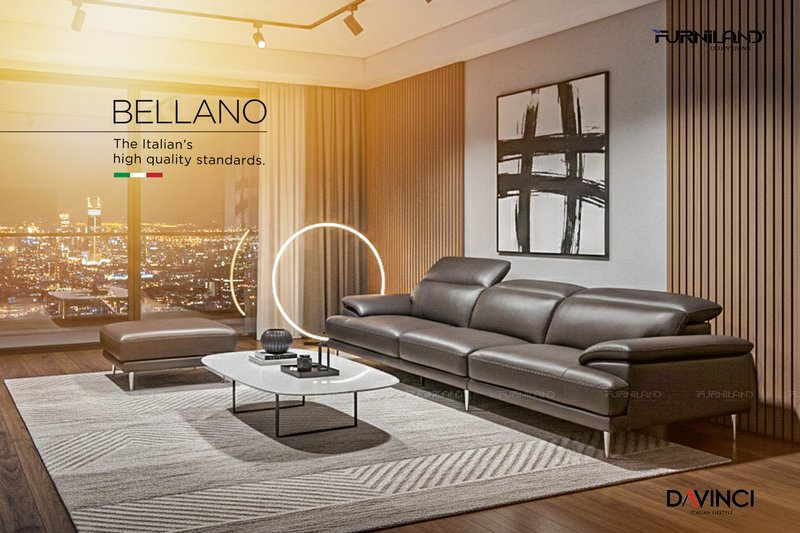 Sofa Da Thật Nhập Khẩu - Bellano Băng 4 chỗ
