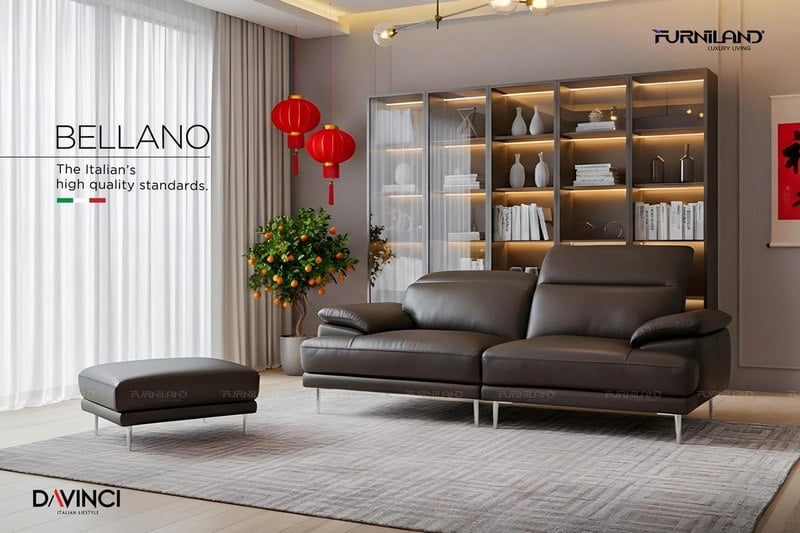 Sofa phòng khách Bellano băng 3 chỗ