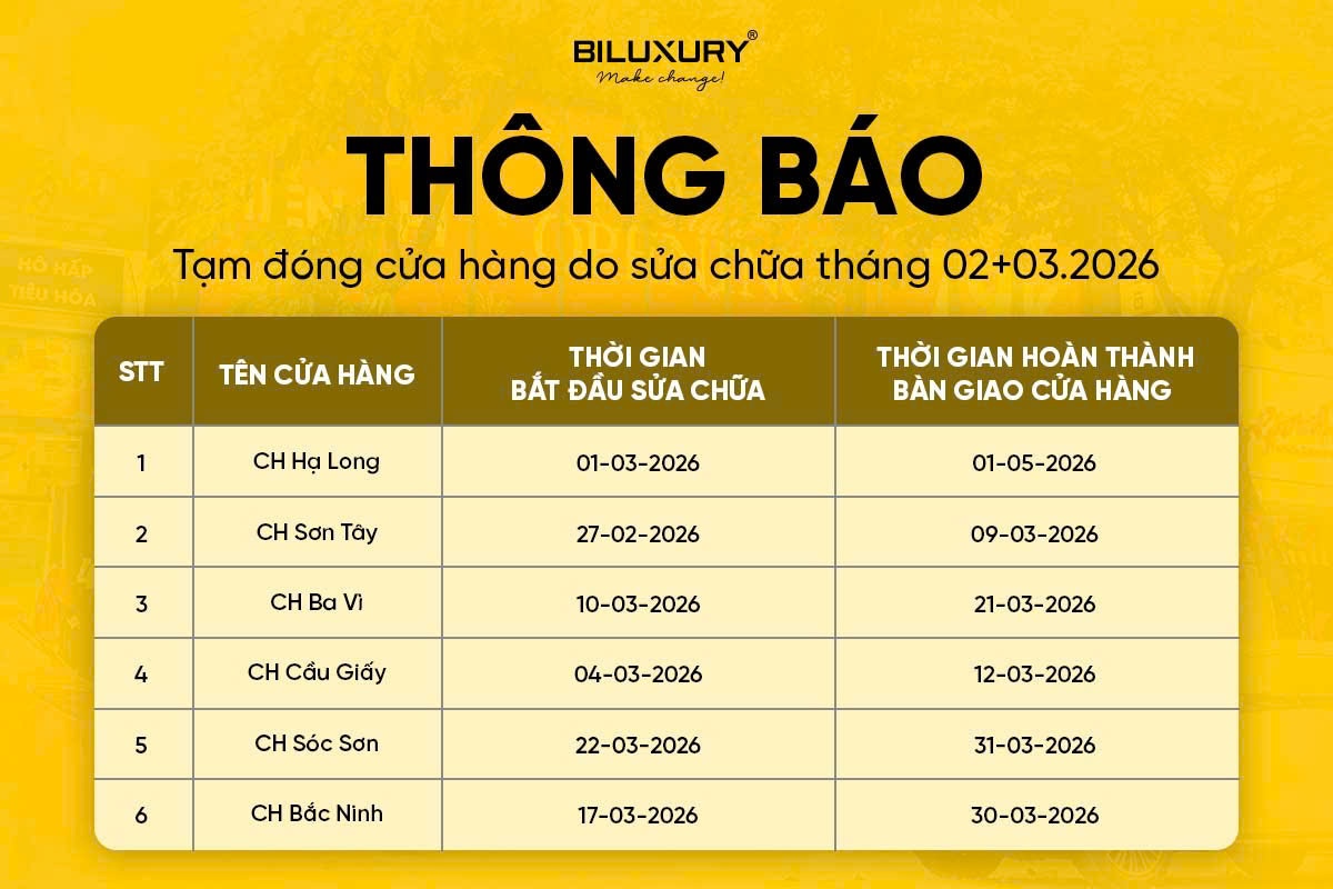 THÔNG BÁO TẠM DỪNG HOẠT ĐỘNG - NÂNG CẤP SHOWROOM DIỆN MẠO MỚI 2026