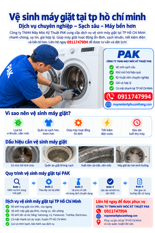 Vệ Sinh Máy Giặt Tại TP Hồ Chí Minh Uy Tín | PAK