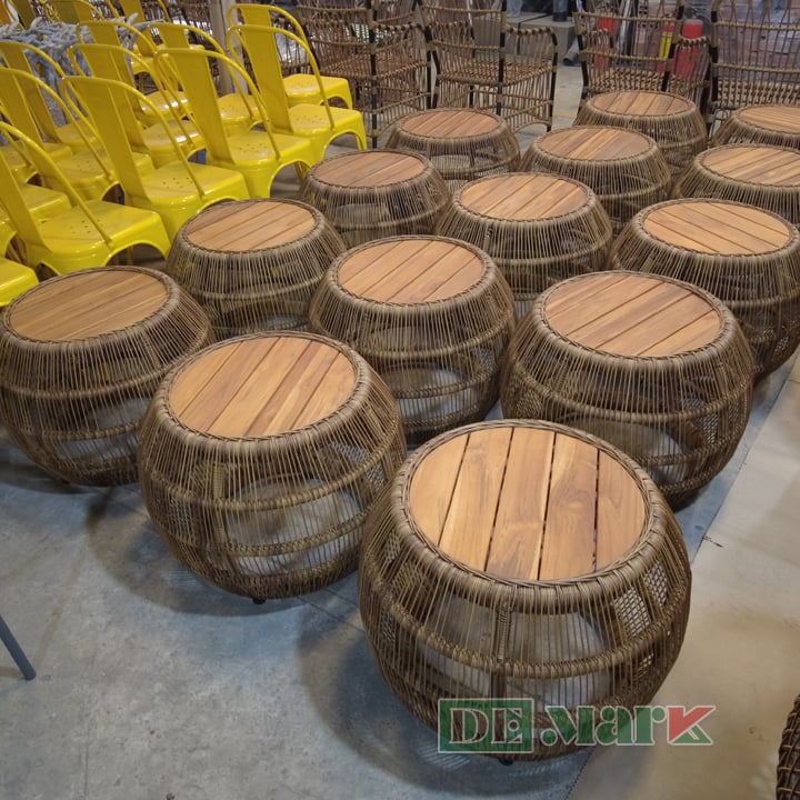 Bàn ghế thư giãn giả mây ngoài trời MT2061