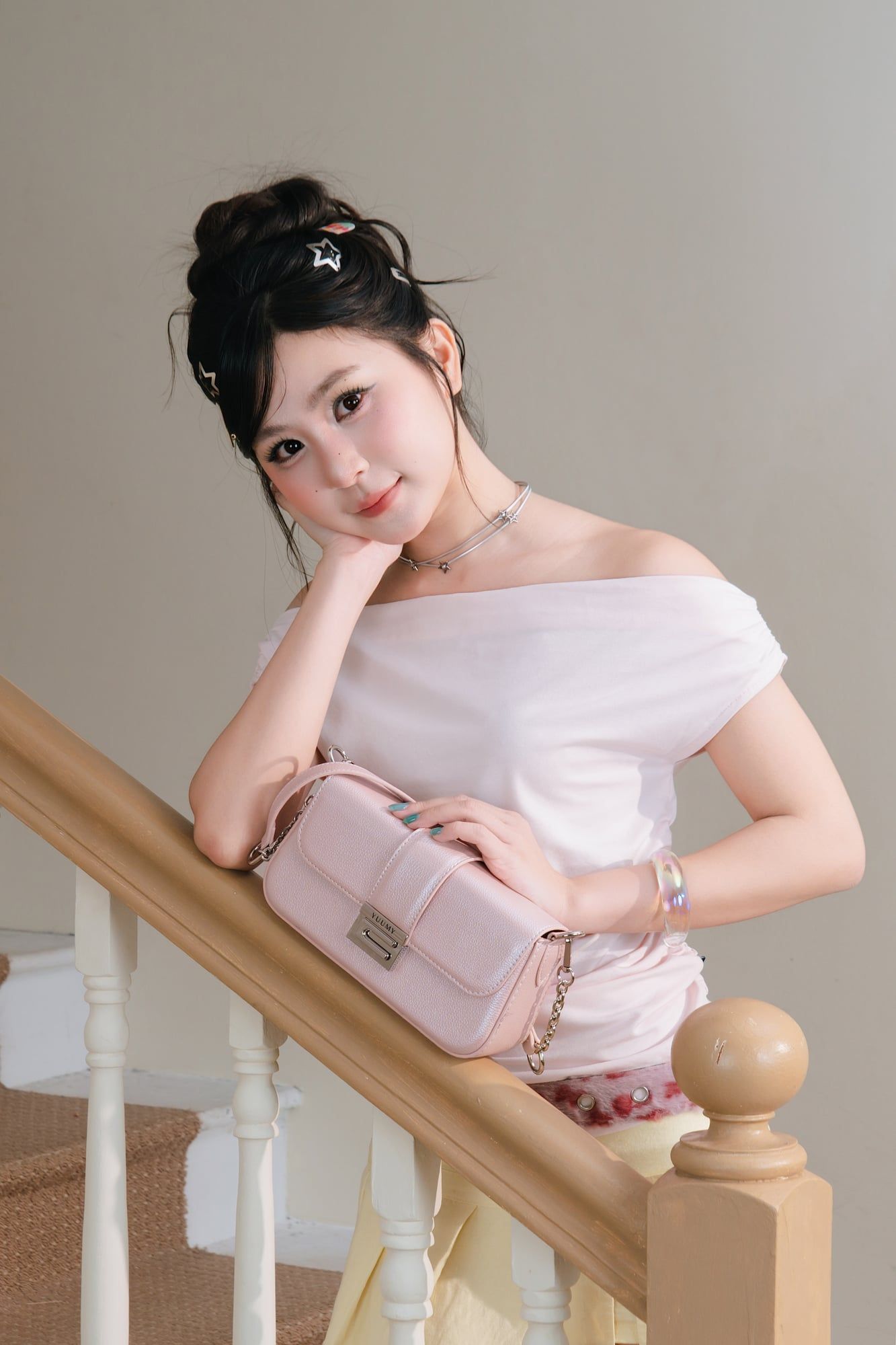 Túi đeo chéo nữ Yuumy YN316 (Màu Hồng ngọc trai)