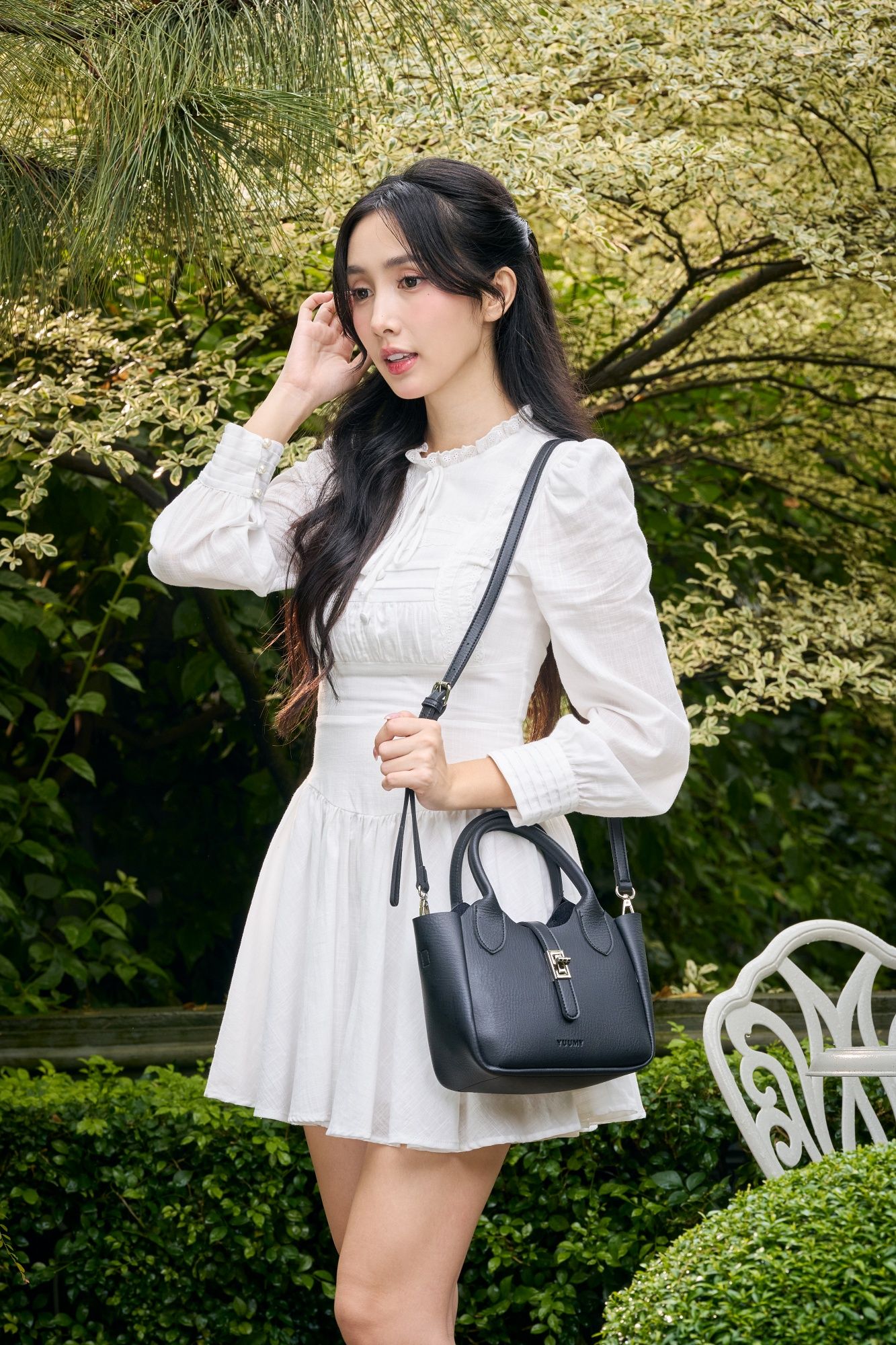 Túi Yuumy (Thời trang nữ phối quai xách - Túi xách da Bergen YTX78D) màu đen