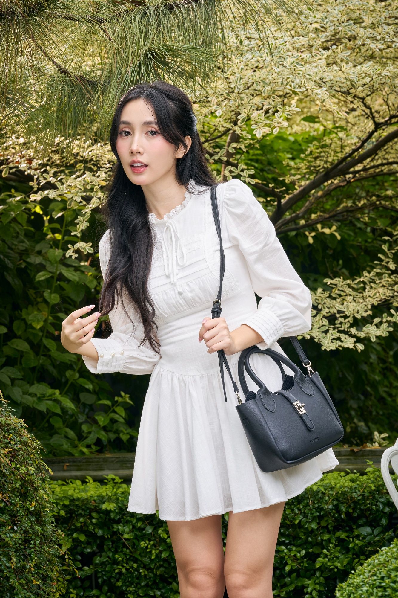 Túi Yuumy (Thời trang nữ phối quai xách - Túi xách da Bergen YTX78D) màu đen