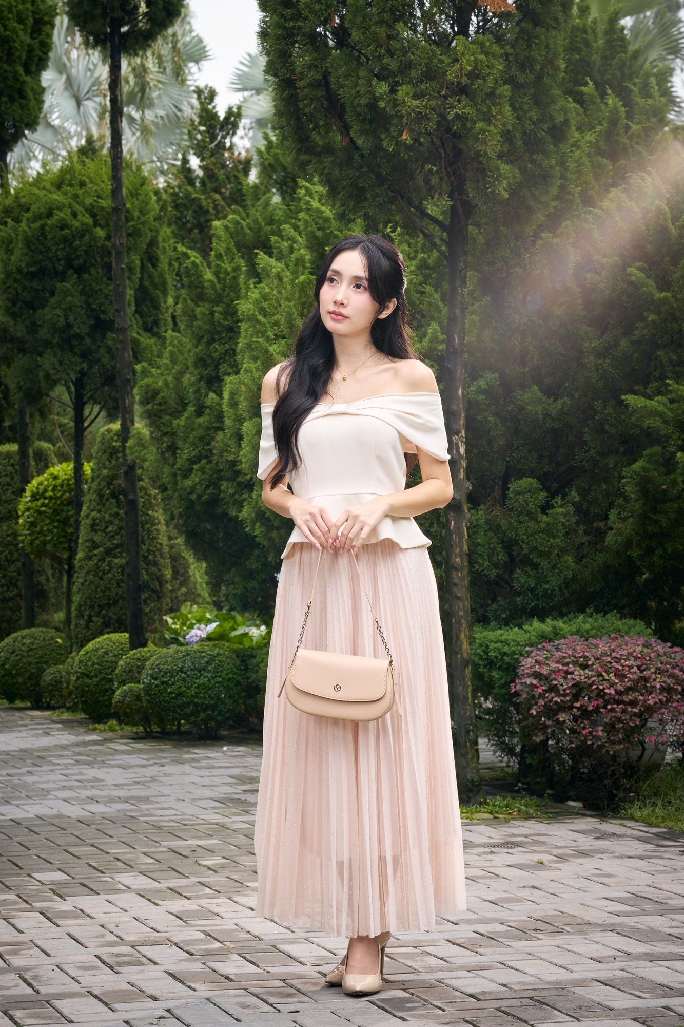 Túi Yuumy (Thời trang nữ nắp gập dáng cong size 24 - Túi đeo vai da Seasand YN340)