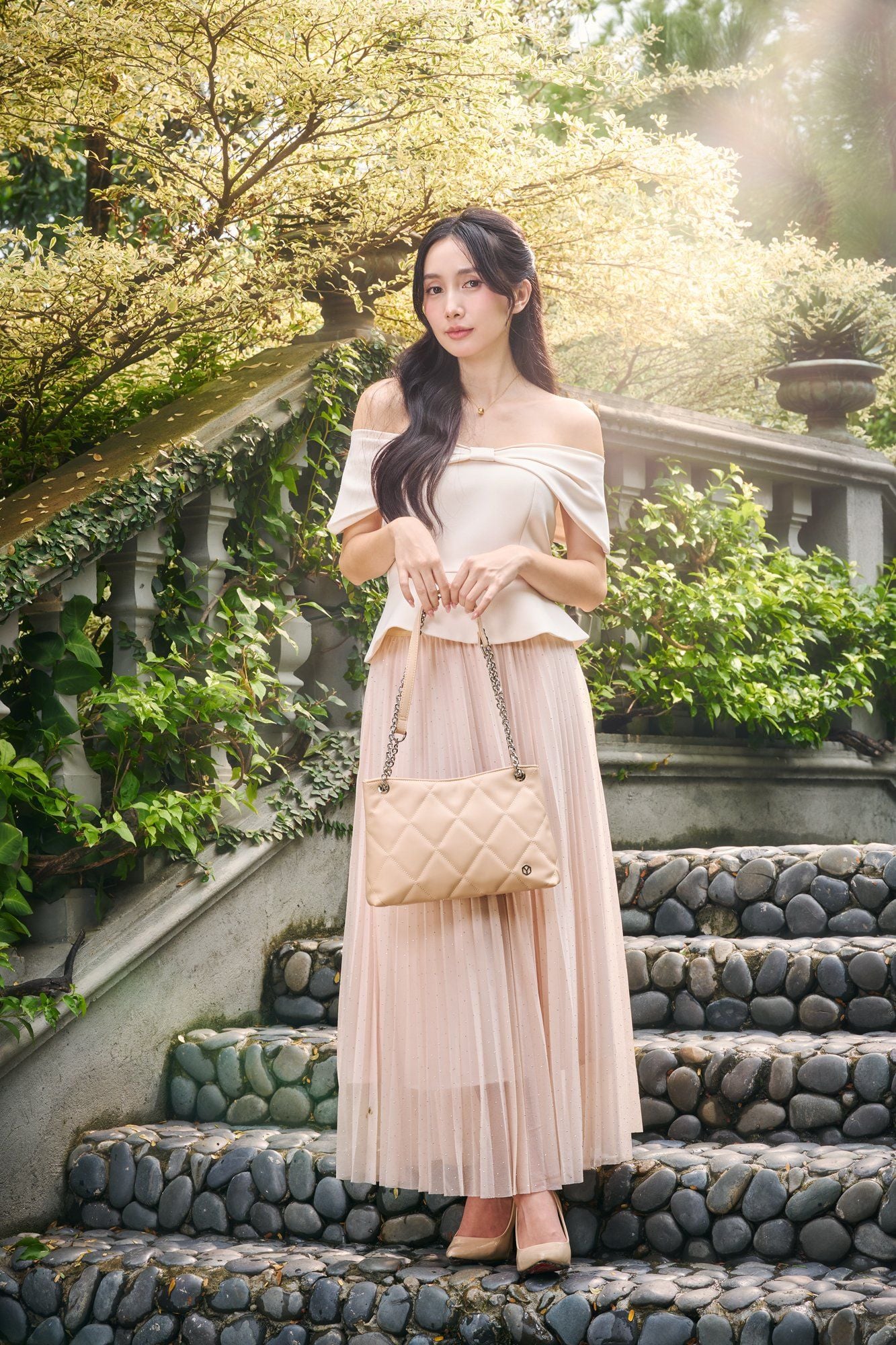 Túi Yuumy (Thời trang nữ chần bông quả trám size 28 - Túi đeo chéo da Seasand YN280)