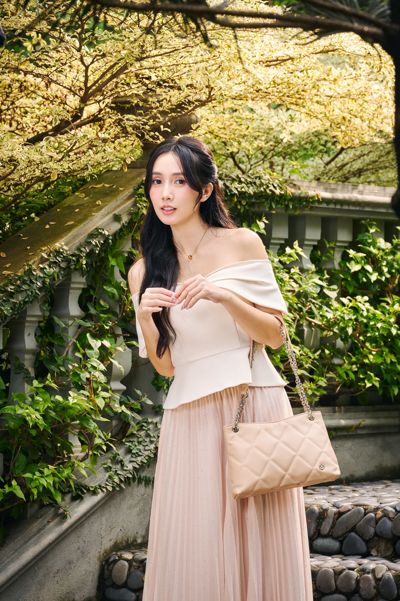 Túi Yuumy (Thời trang nữ chần bông quả trám size 28 - Túi đeo chéo da Seasand YN280)