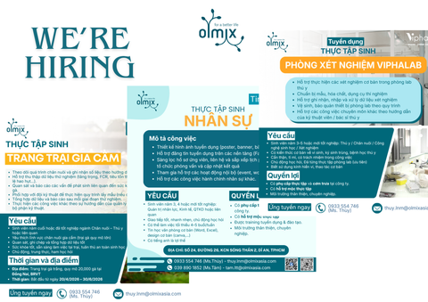 THÔNG BÁO TUYỂN DỤNG THỰC TẬP SINH – CÔNG TY OLMIX ASIALAND VIỆT NAM