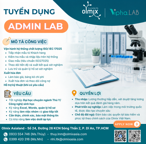 TUYỂN DỤNG NHÂN VIÊN ADMIN LAB