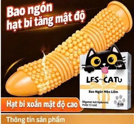 Bao Cao Su Ngón Tay Les Cat, Siêu Điểm Nổi, Gân Xoắn, Hộp 08 Cái