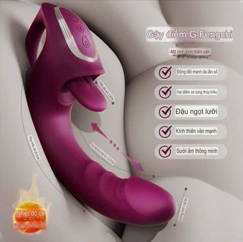 Cây Massage Đa Năng, Có Nhánh Lưỡi, Nhiều Tần Số Rung, Sưởi Ấm Nhiệt Độ 42 °C